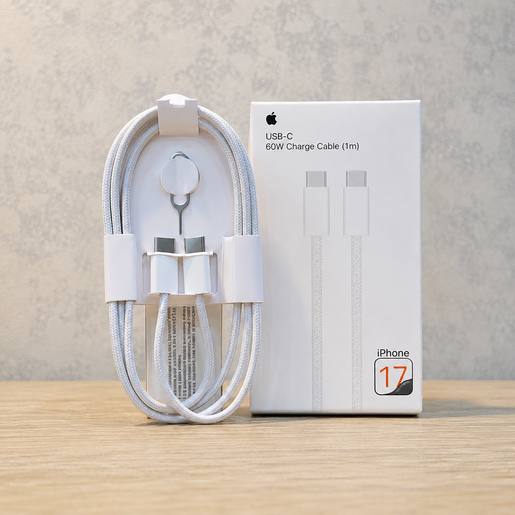 iPhone 17 Pro Max USB-C Fast Charging Cable – 60W Braided 1m