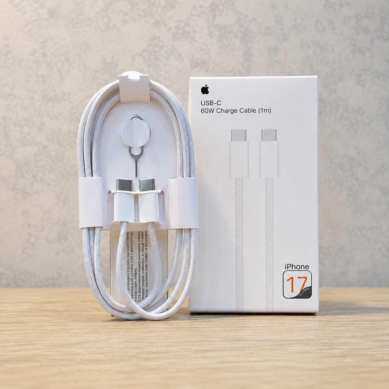 iPhone 17 Pro Max USB-C Fast Charging Cable – 60W Braided 1m