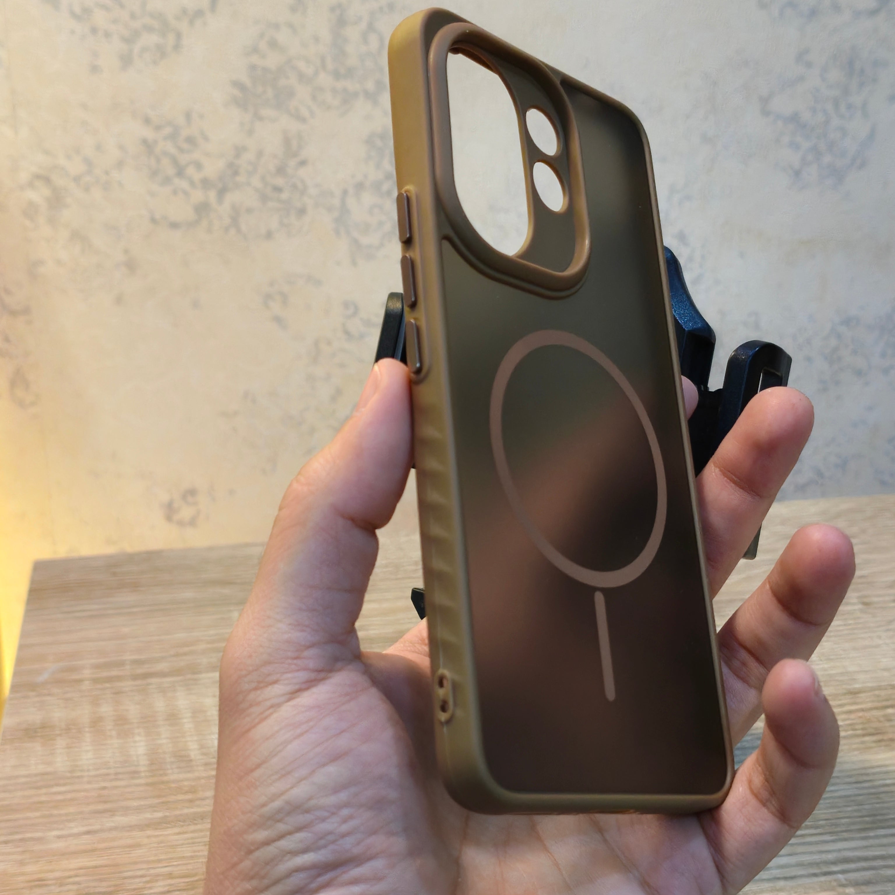 Vivo V60 Magnetic Ring Shockproof Back Cover – Transparent Hybrid Protective Case