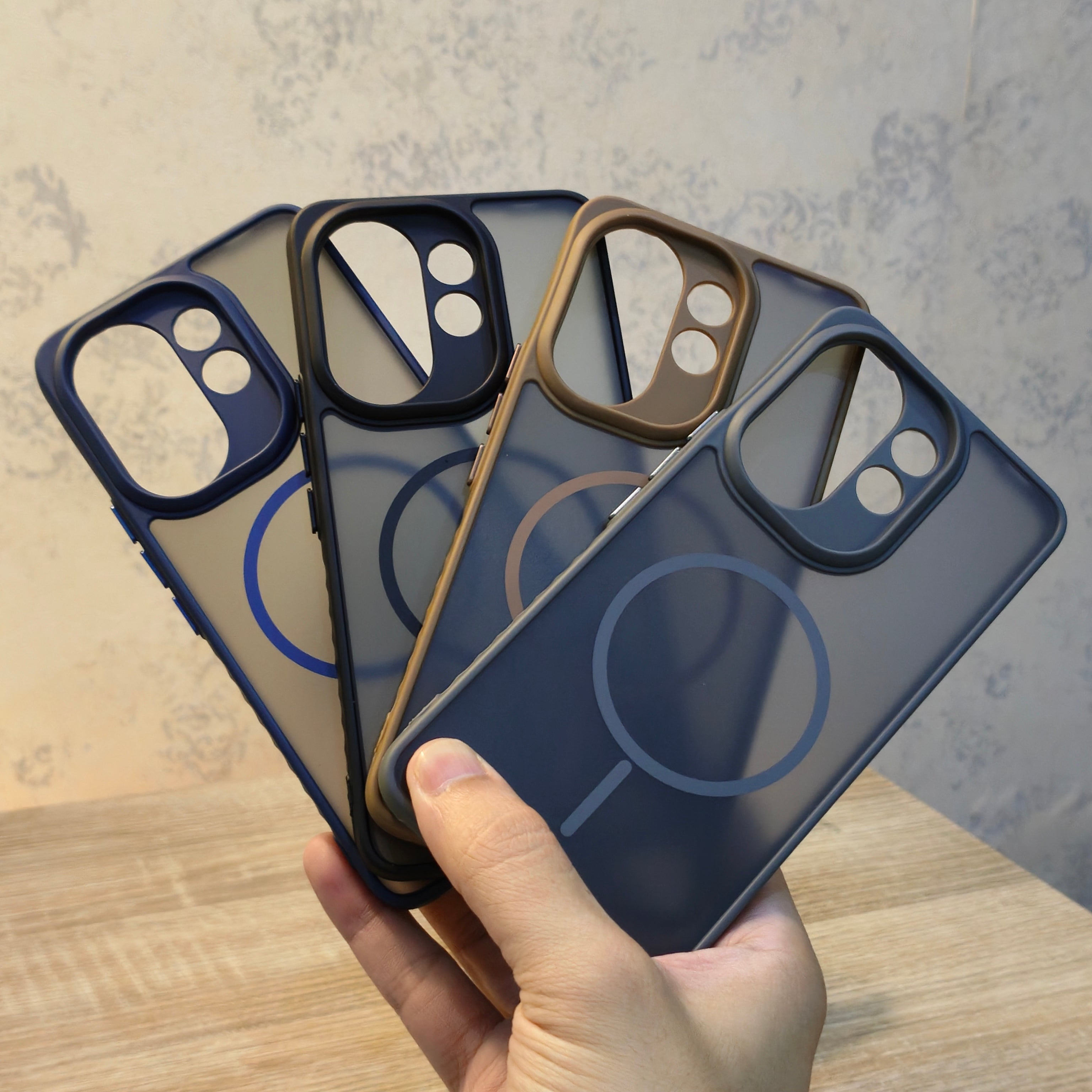Vivo V60 Magnetic Ring Shockproof Back Cover – Transparent Hybrid Protective Case