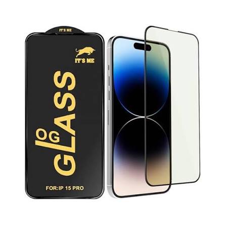 iPhone 15 Pro Max OG Full Glue Tempered Glass – HD Clear Screen Protector
