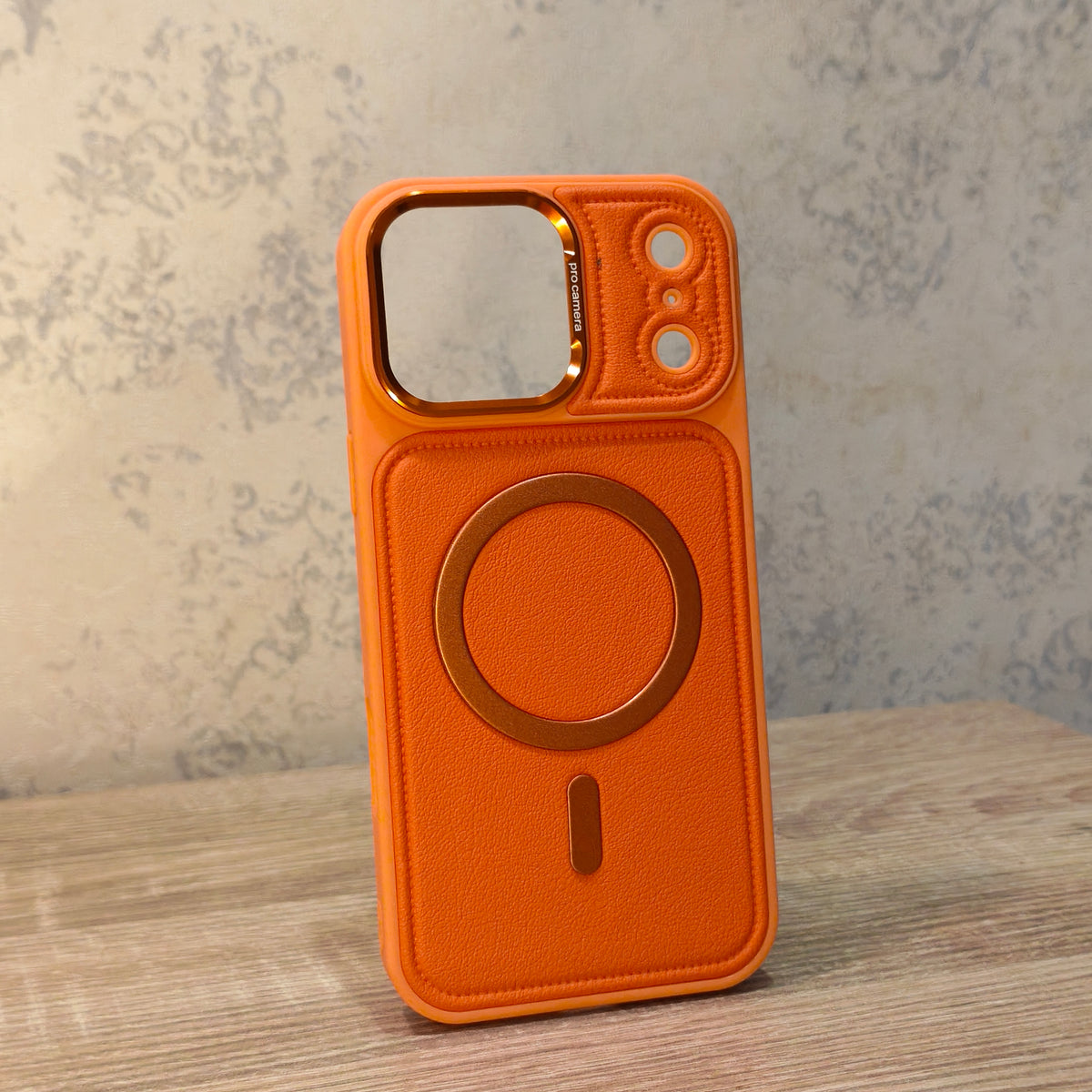 iPhone 17 Pro Max Premium Leather-Style Magnetic Ring Back Cover