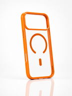 iPhone 17 Pro Max MagSafe Case – Transparent Clear Case with Orange Protective Bumper