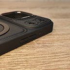 iPhone 17 Pro Max Premium Leather-Style Magnetic Ring Back Cover