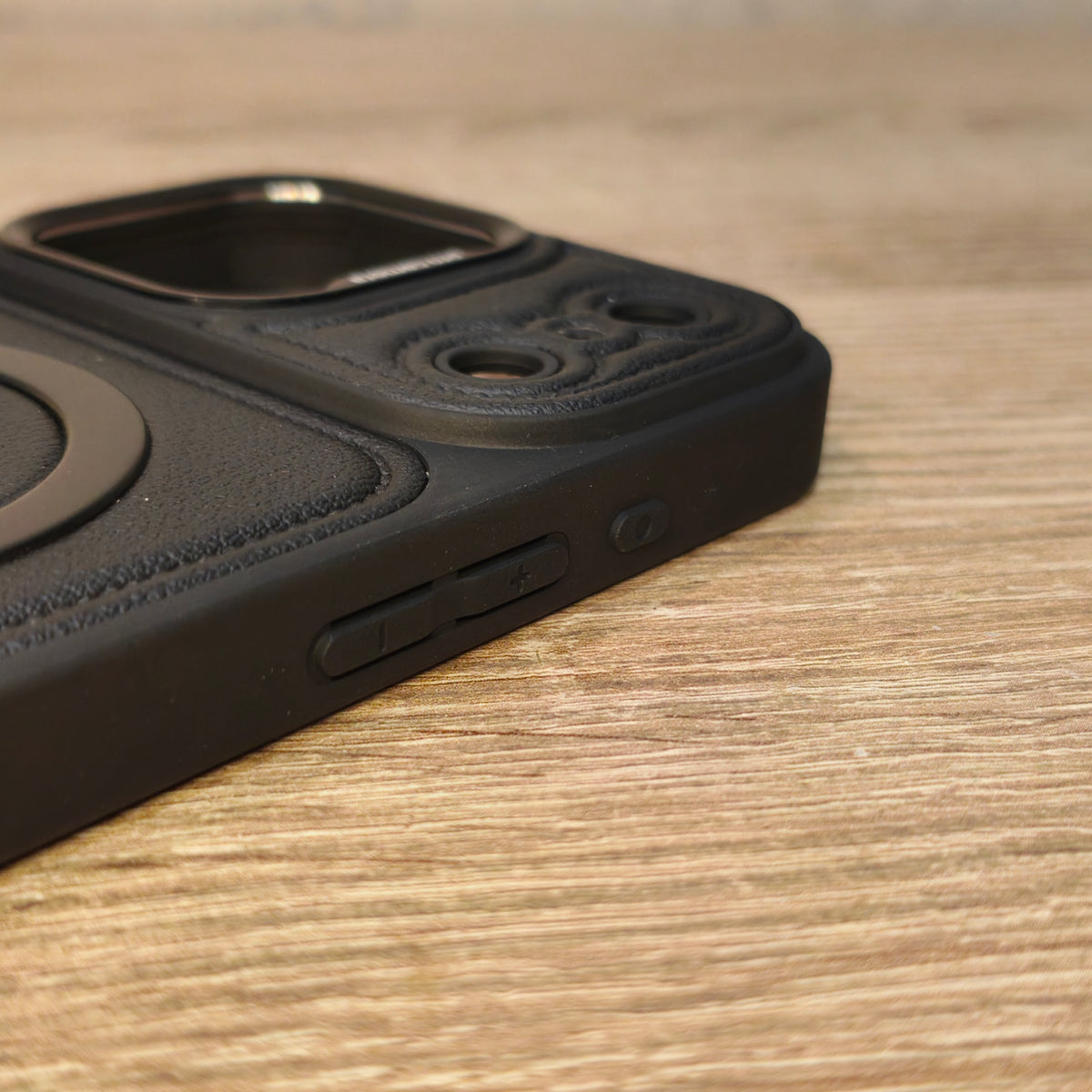 iPhone 17 Pro Max Premium Leather-Style Magnetic Ring Back Cover