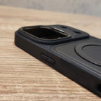 iPhone 17 Pro Max Premium Leather-Style Magnetic Ring Back Cover