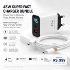 45W Super Fast Charger |Dual ports|Super Fast USB-C to C