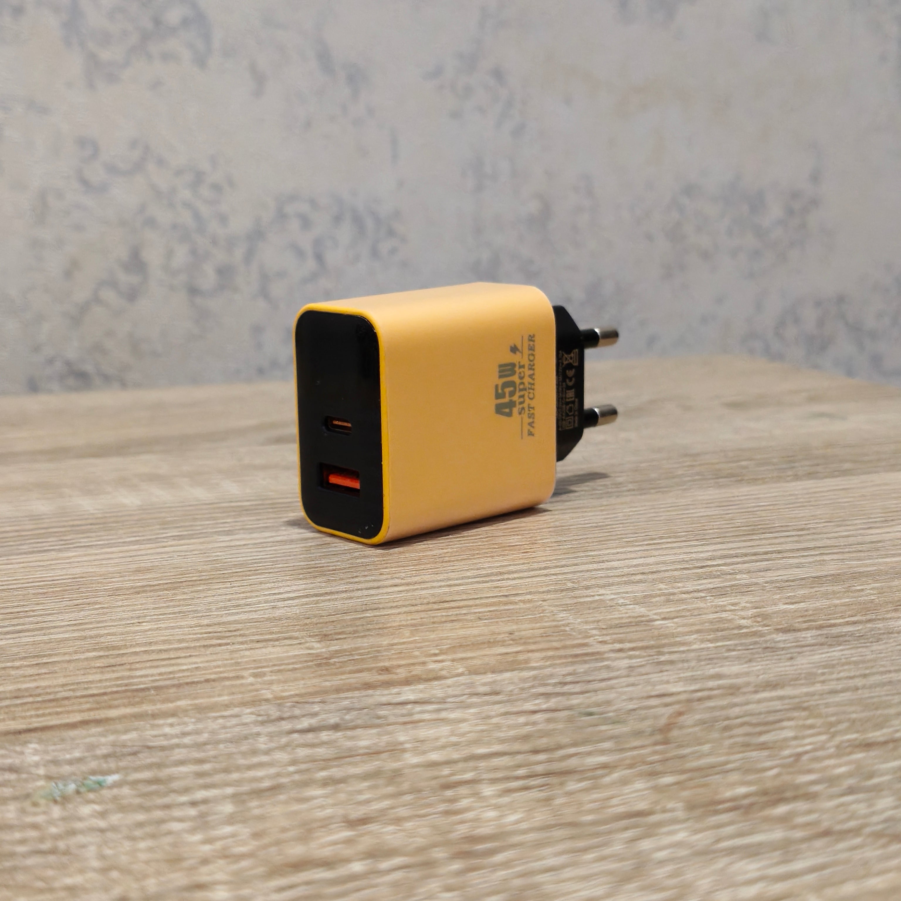 45W Super Fast Charger USB-C + USB-A | Dual Port Fast Charging Adapter with LED Watt Display
