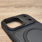 iPhone 17 Pro Max Premium Leather-Style Magnetic Ring Back Cover