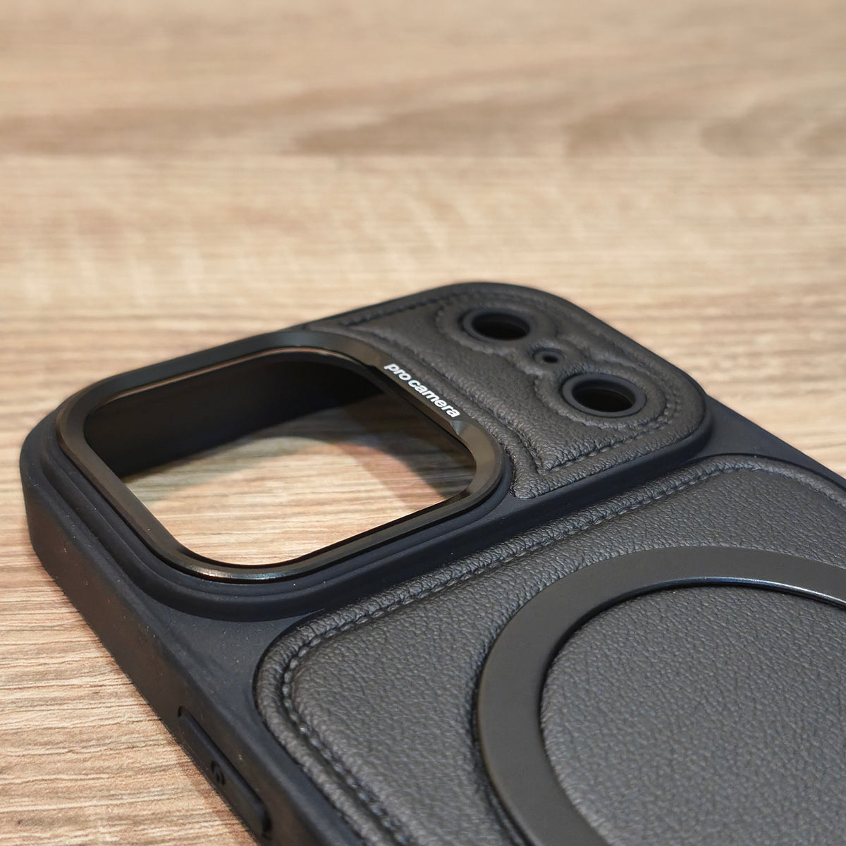 iPhone 17 Pro Max Premium Leather-Style Magnetic Ring Back Cover