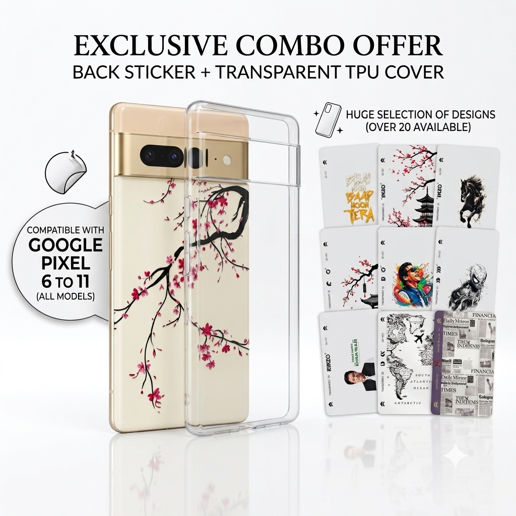 Google Pixel 6 to 11 Frosted Phone Skin + Transparent back cover