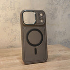 iPhone 17 Pro Max Premium Leather-Style Magnetic Ring Back Cover