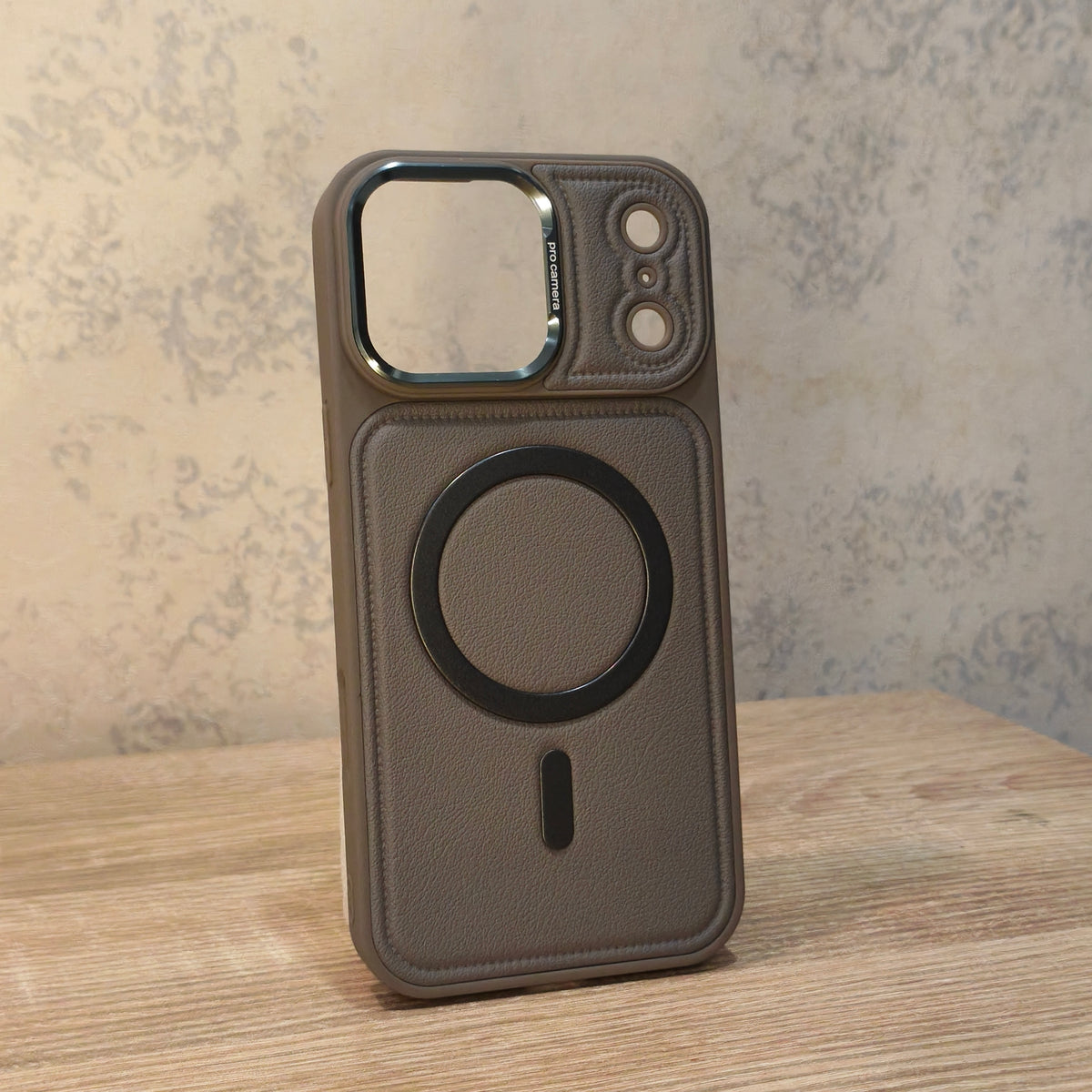 iPhone 17 Pro Max Premium Leather-Style Magnetic Ring Back Cover