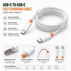 USB-C to USB-C Fast Charging Cable 60W PD | 3A Type-C to Type-C Charging & Data Cable