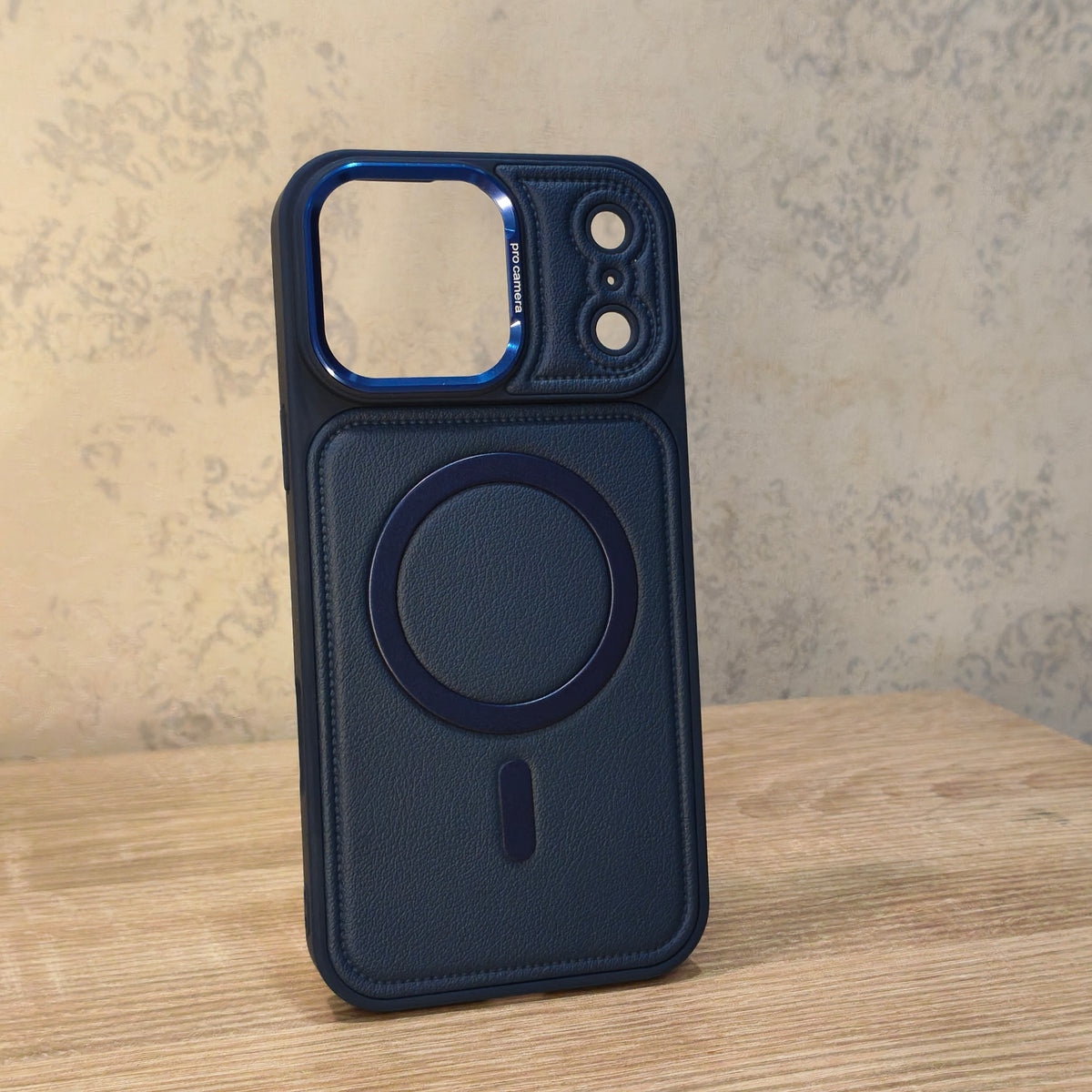 iPhone 17 Pro Max Premium Leather-Style Magnetic Ring Back Cover