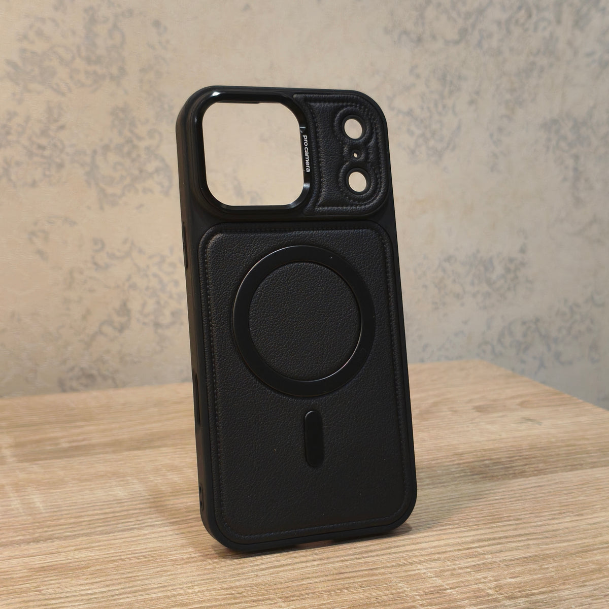 iPhone 17 Pro Max Premium Leather-Style Magnetic Ring Back Cover