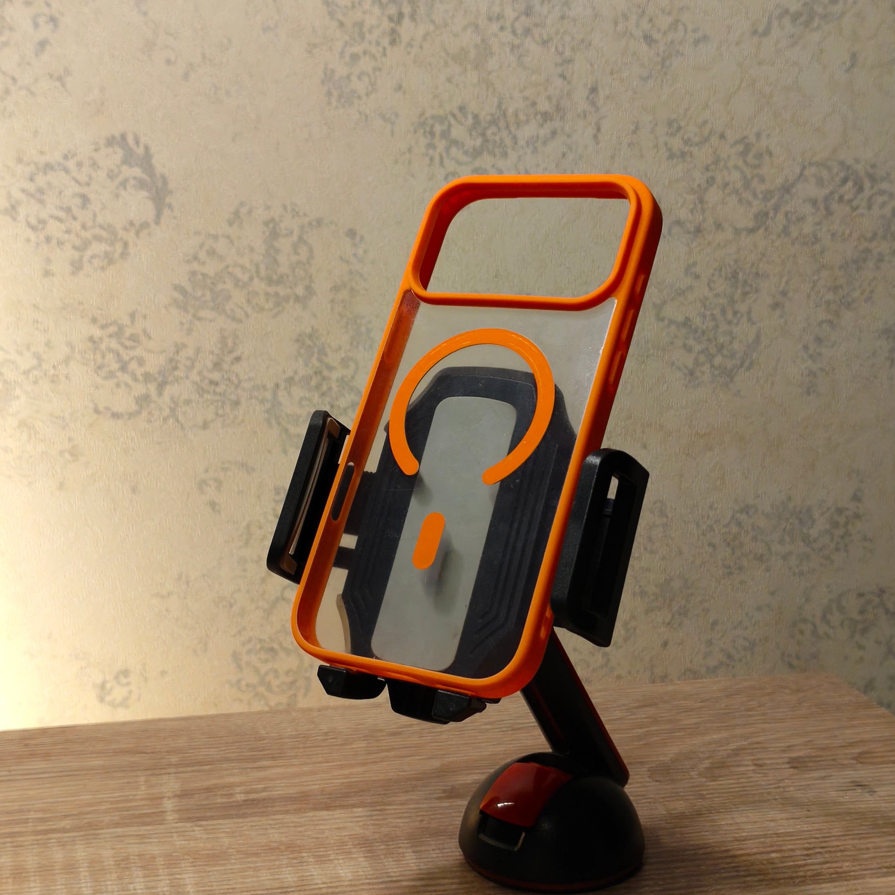 iPhone 17 Pro Max Premium Clear & Orange Magnetic Magsafe cover